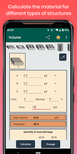 Cement Concrete Calculator ft list_10
