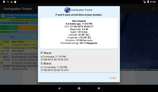 Earthquakes Tracker list_13